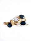Dainty Gold Plated Sterling Silver Ring with Black Stone - omani online